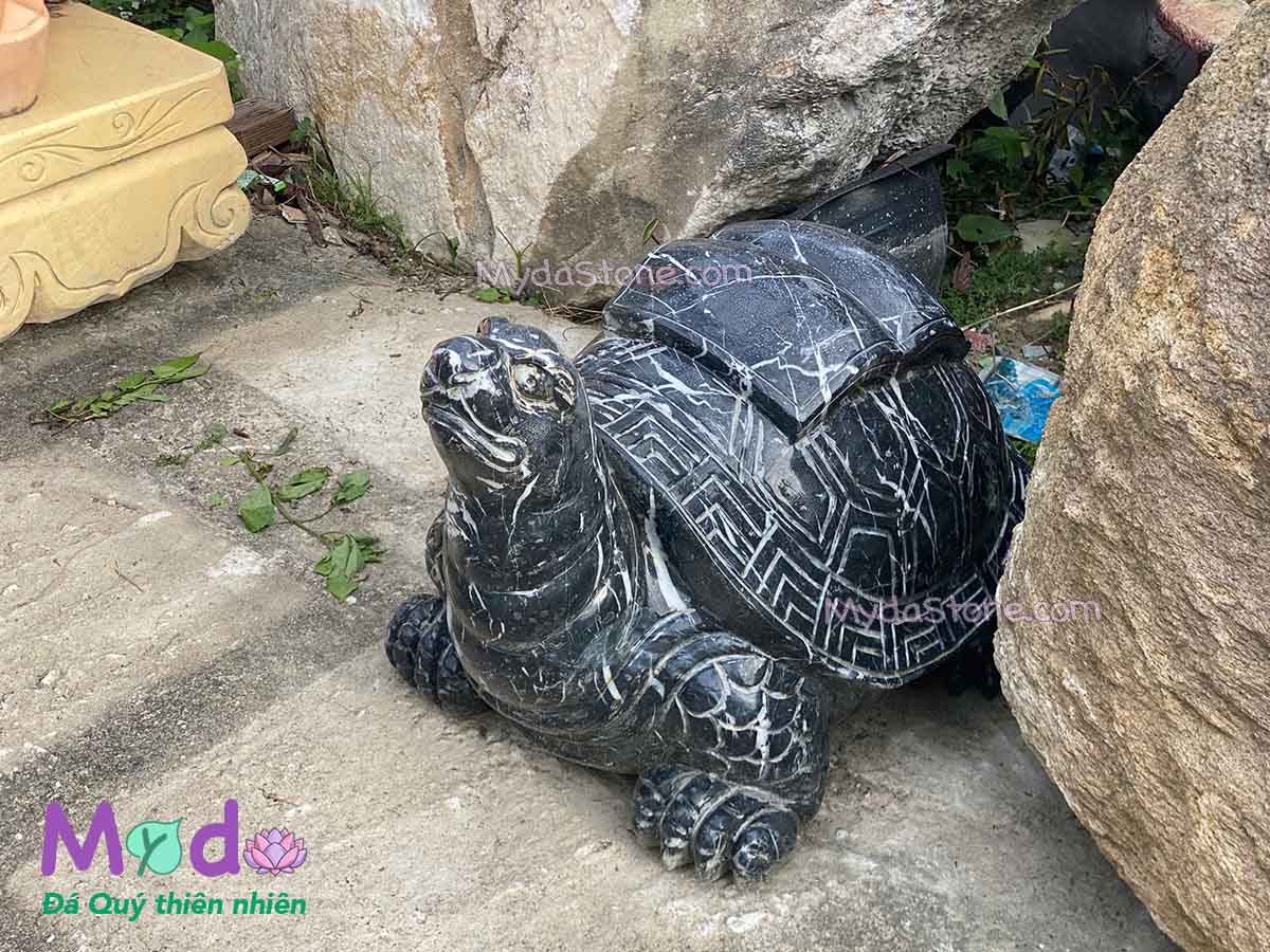 Tượng Long Quy đá Cẩm Thạch Đen