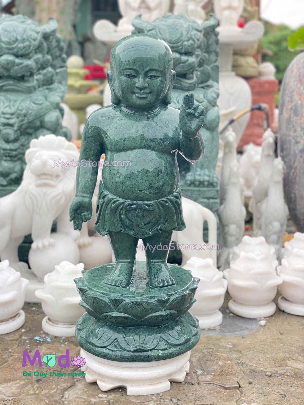 Tượng Phật Đản Sanh đá Xanh Ấn Độ