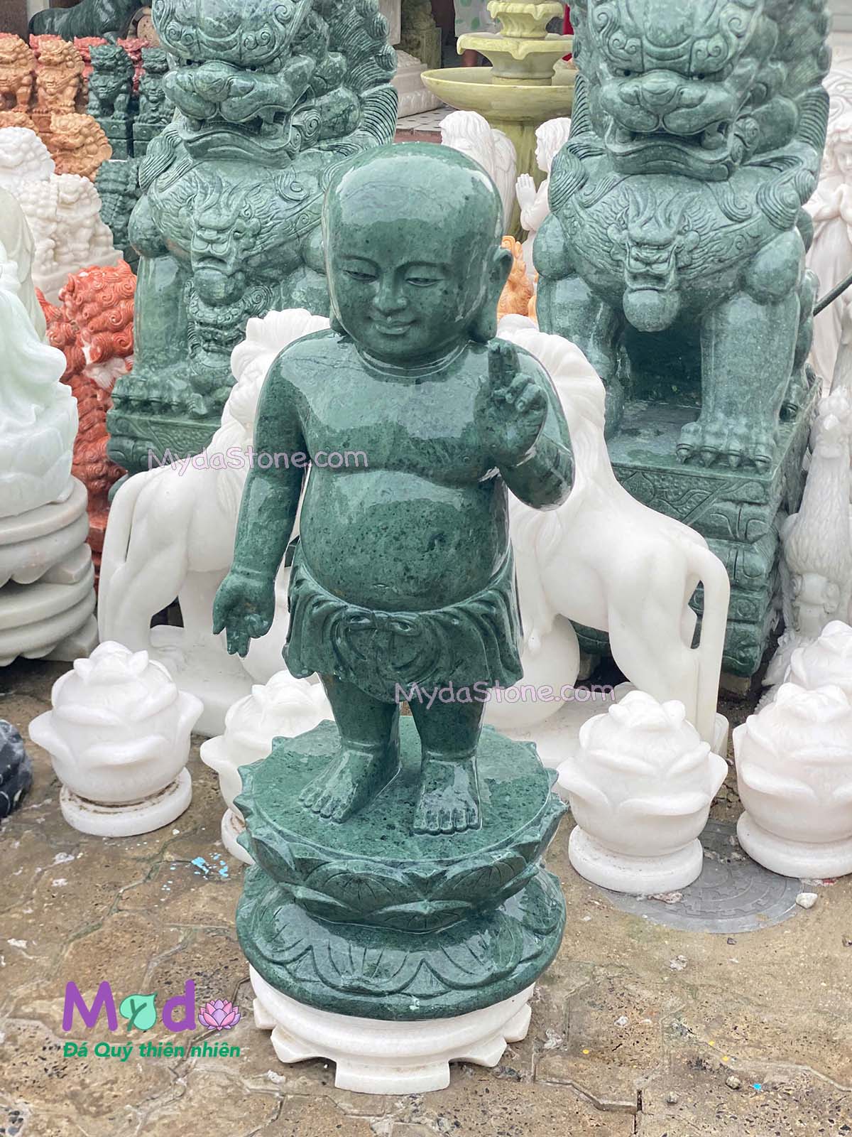 Tượng Phật Đản Sanh đá Xanh Ấn Độ