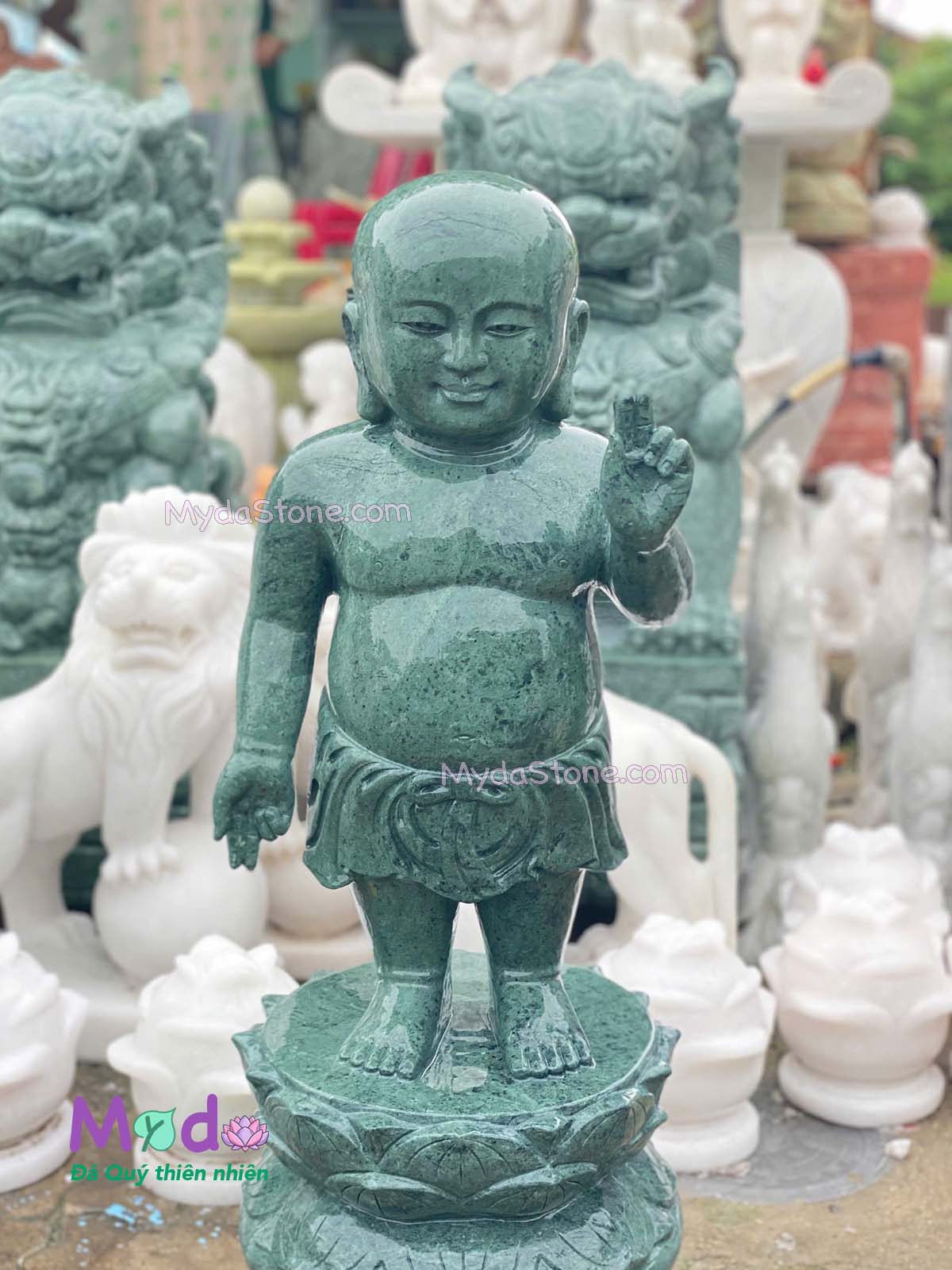 Tượng Phật Đản Sanh đá Xanh Ấn Độ