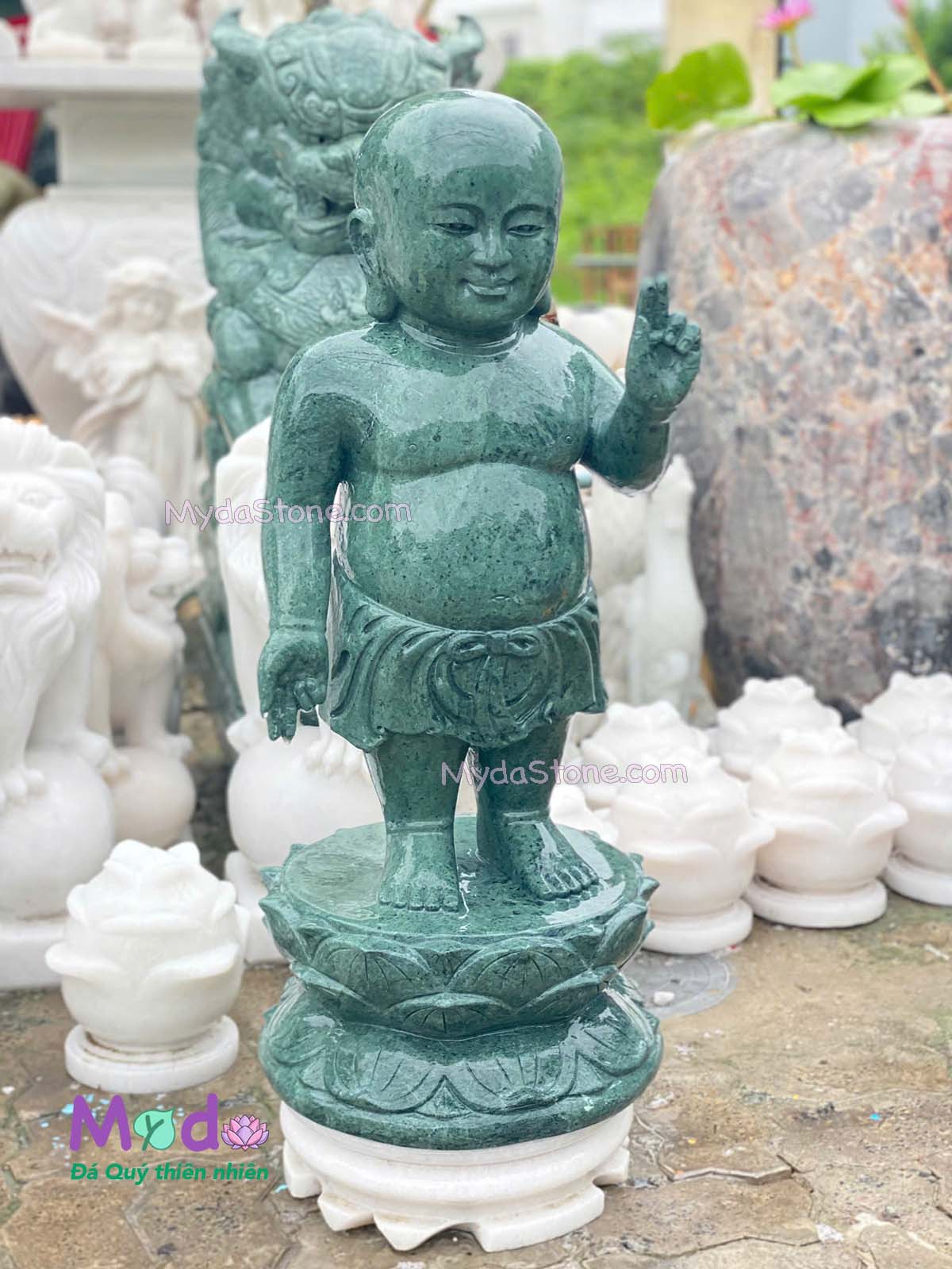 Tượng Phật Đản Sanh đá Xanh Ấn Độ