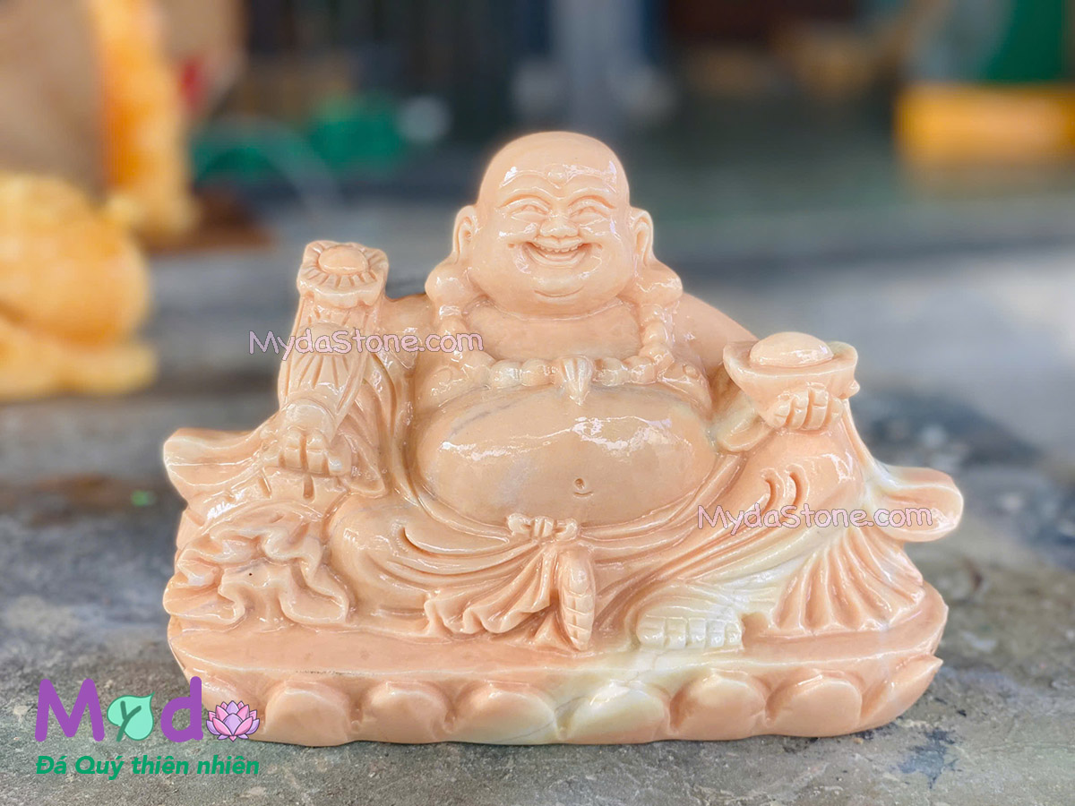 Tượng Phật Di Lặc đá Cà Rốt Vàng