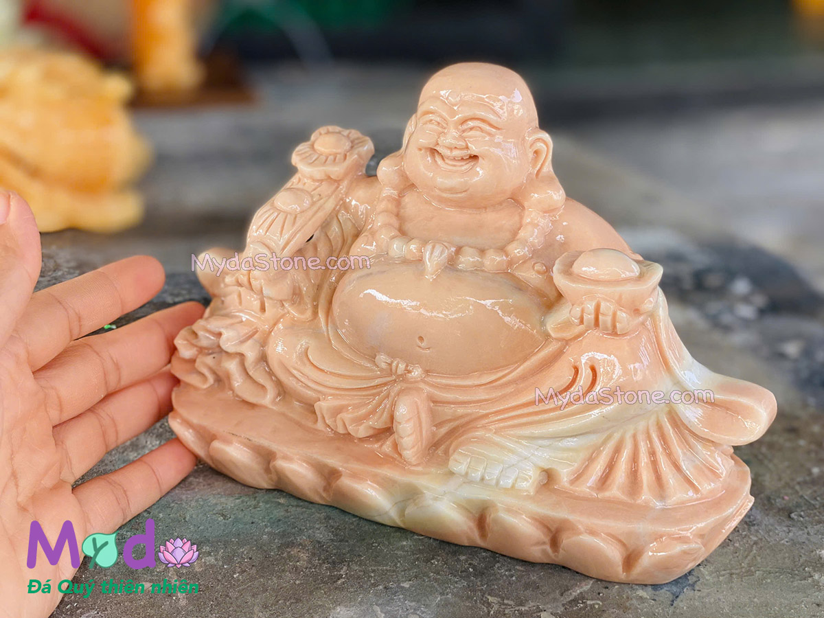 Tượng Phật Di Lặc đá Cà Rốt Vàng