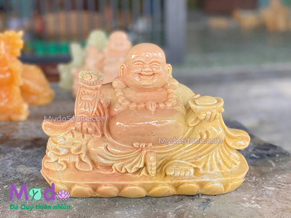 Tượng Phật Di Lặc đá Cà Rốt Vàng