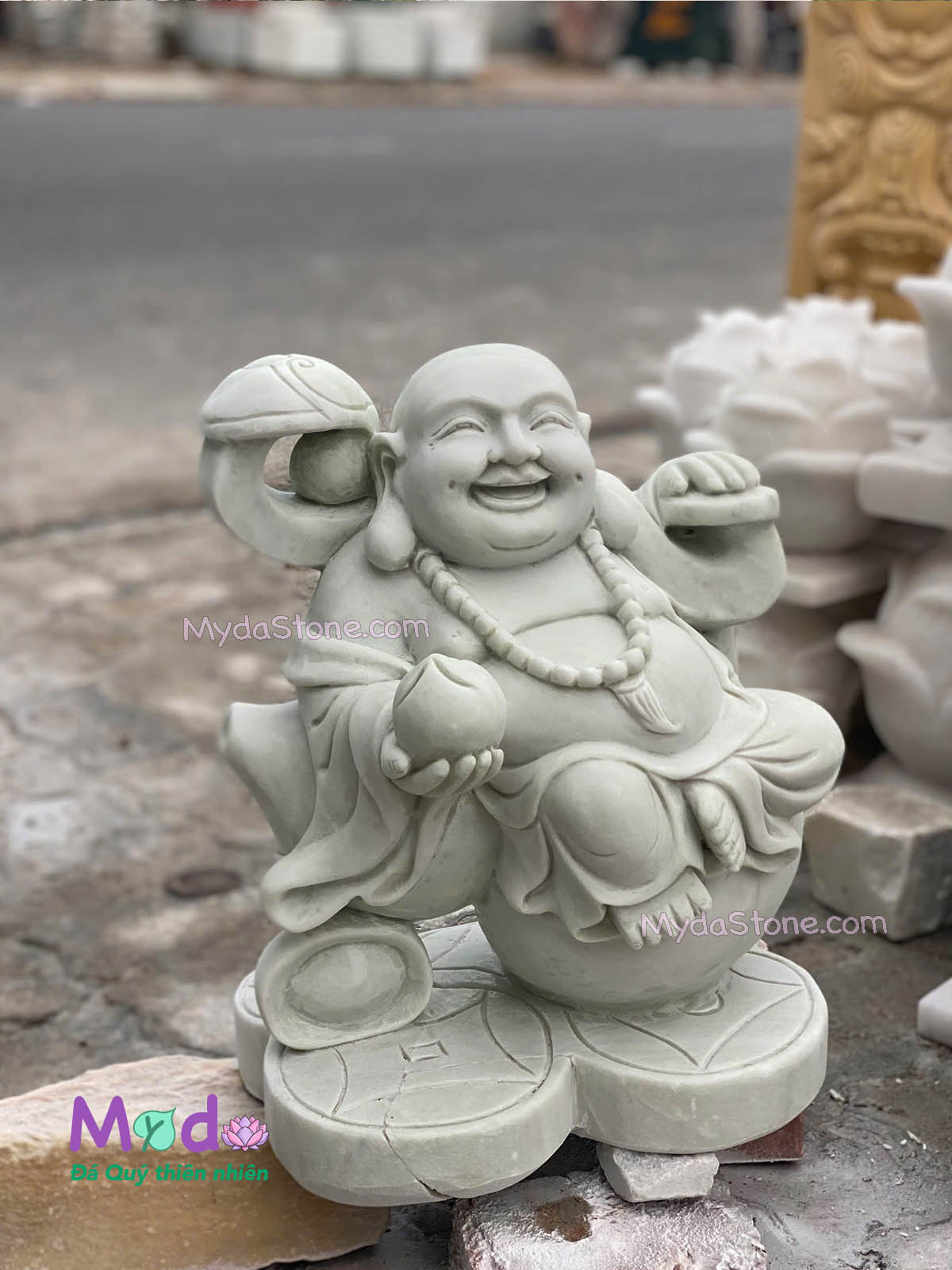 Tượng Phật Di Lặc đá Cẩm Thạch Xanh