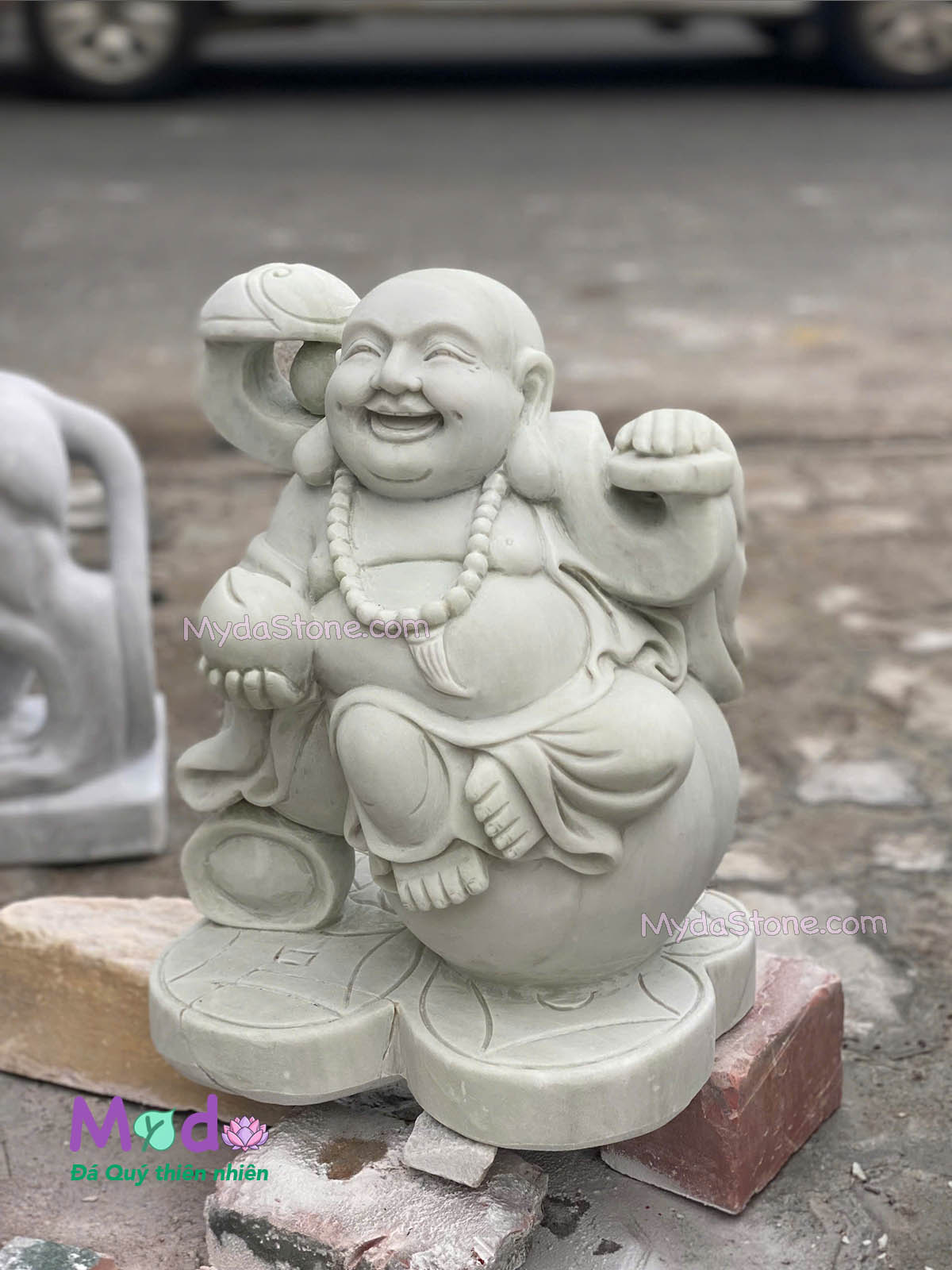 Tượng Phật Di Lặc đá Cẩm Thạch Xanh