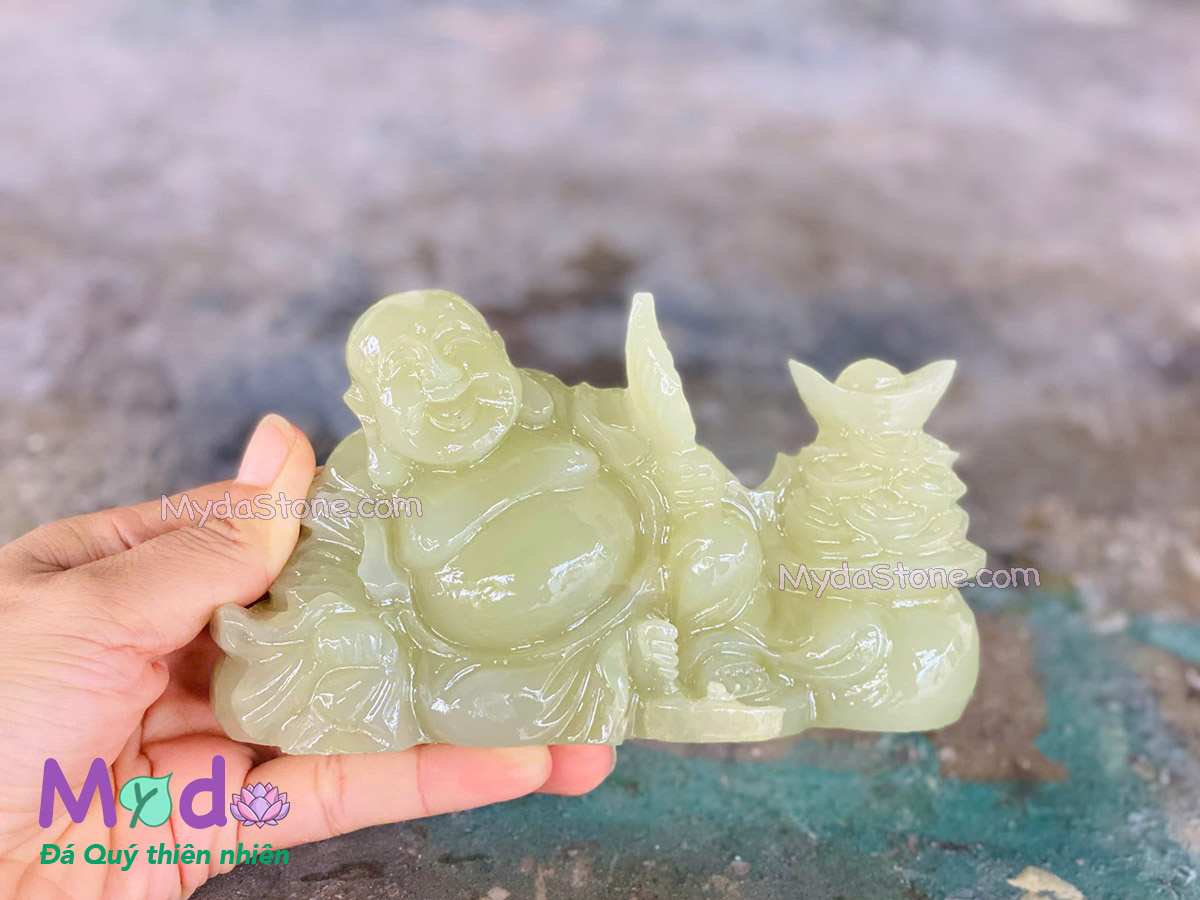 Tượng Phật Di Lặc đá Ngọc Xanh Pakistan