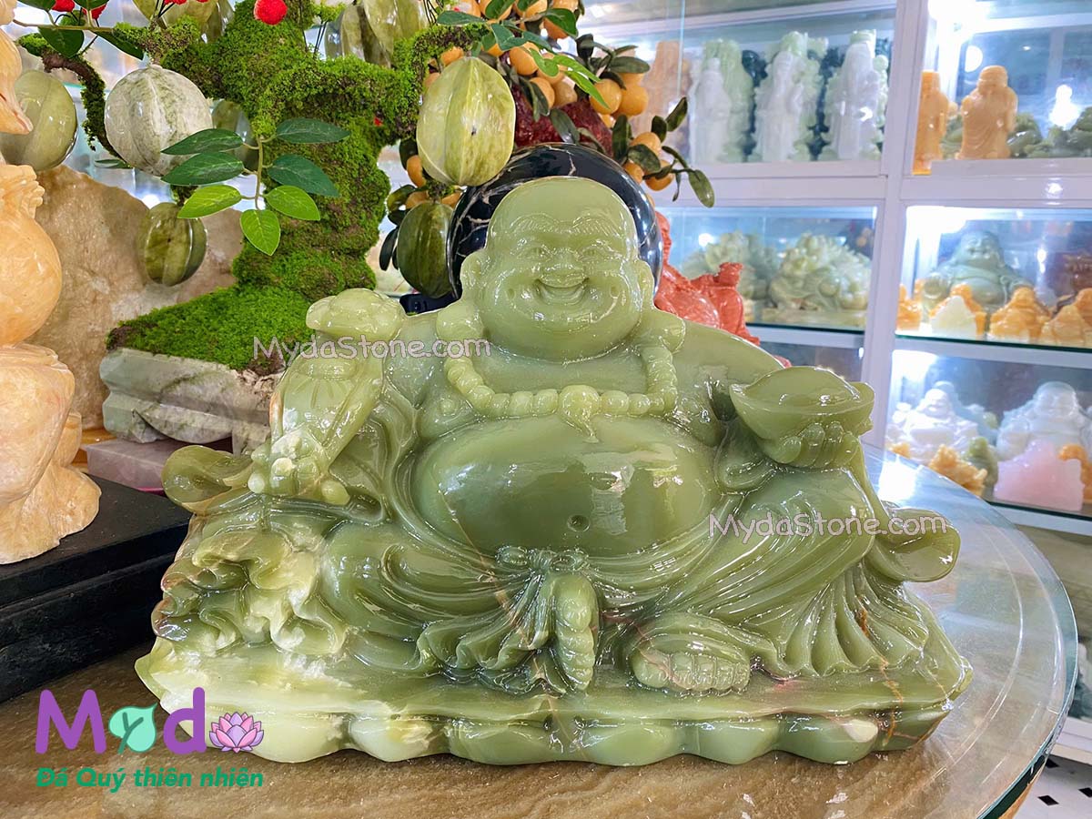 Tượng Phật Di Lặc đá Ngọc Xanh Pakistan