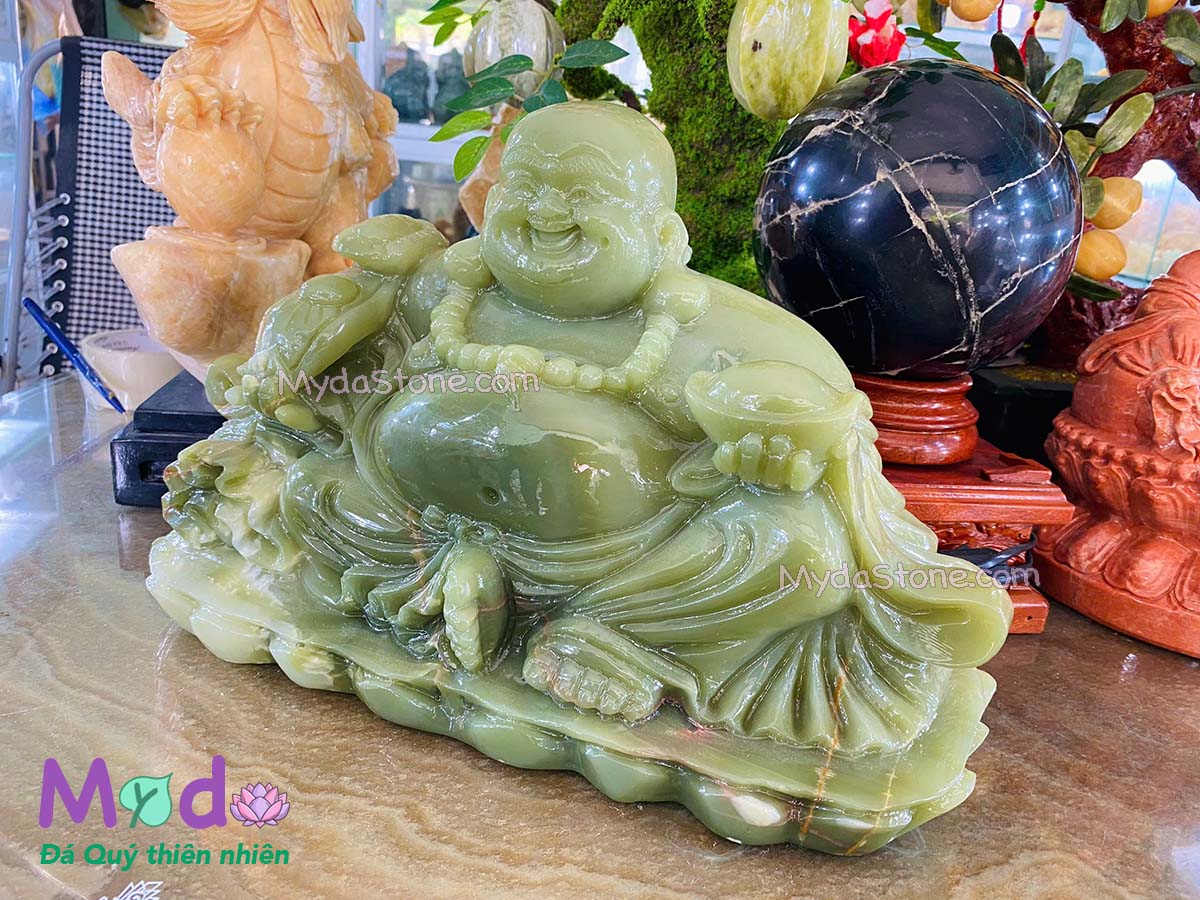 Tượng Phật Di Lặc đá Ngọc Xanh Pakistan