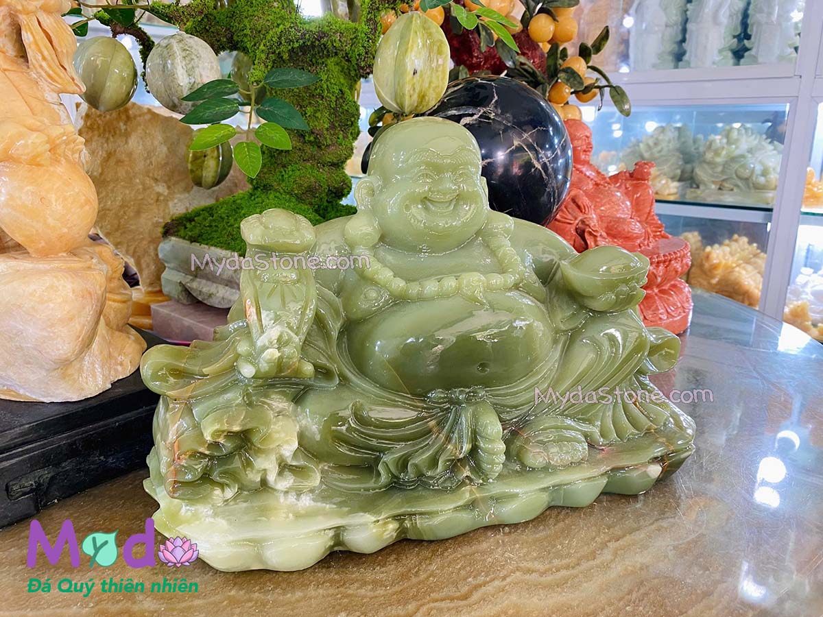 Tượng Phật Di Lặc đá Ngọc Xanh Pakistan