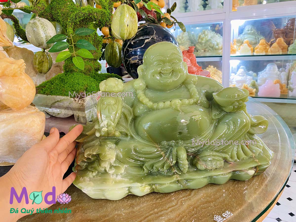 Tượng Phật Di Lặc đá Ngọc Xanh Pakistan