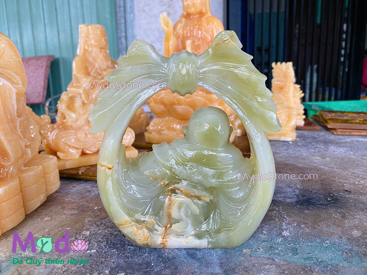 Tượng Phật Di Lặc đá Ngọc Xanh Pakistan