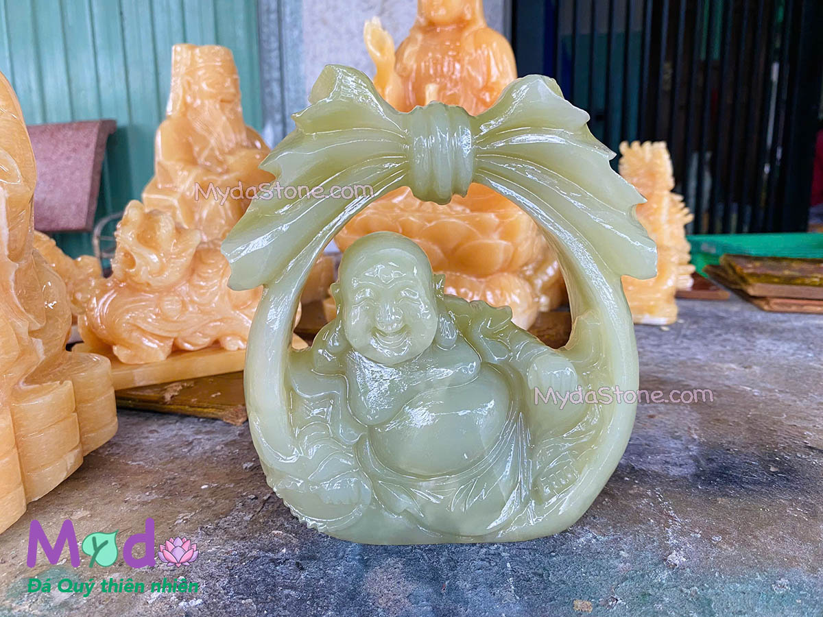 Tượng Phật Di Lặc đá Ngọc Xanh Pakistan