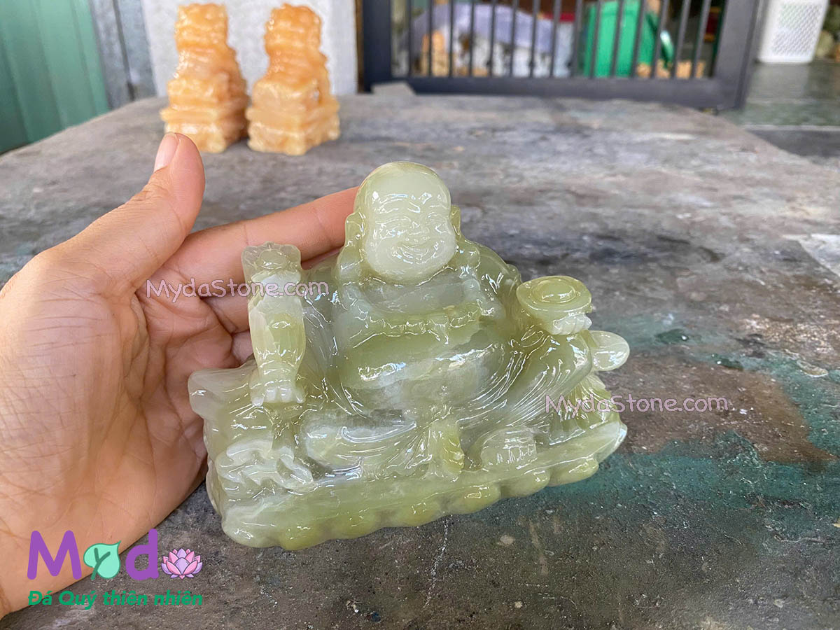 Tượng Phật Di Lặc đá Ngọc Xanh Pakistan