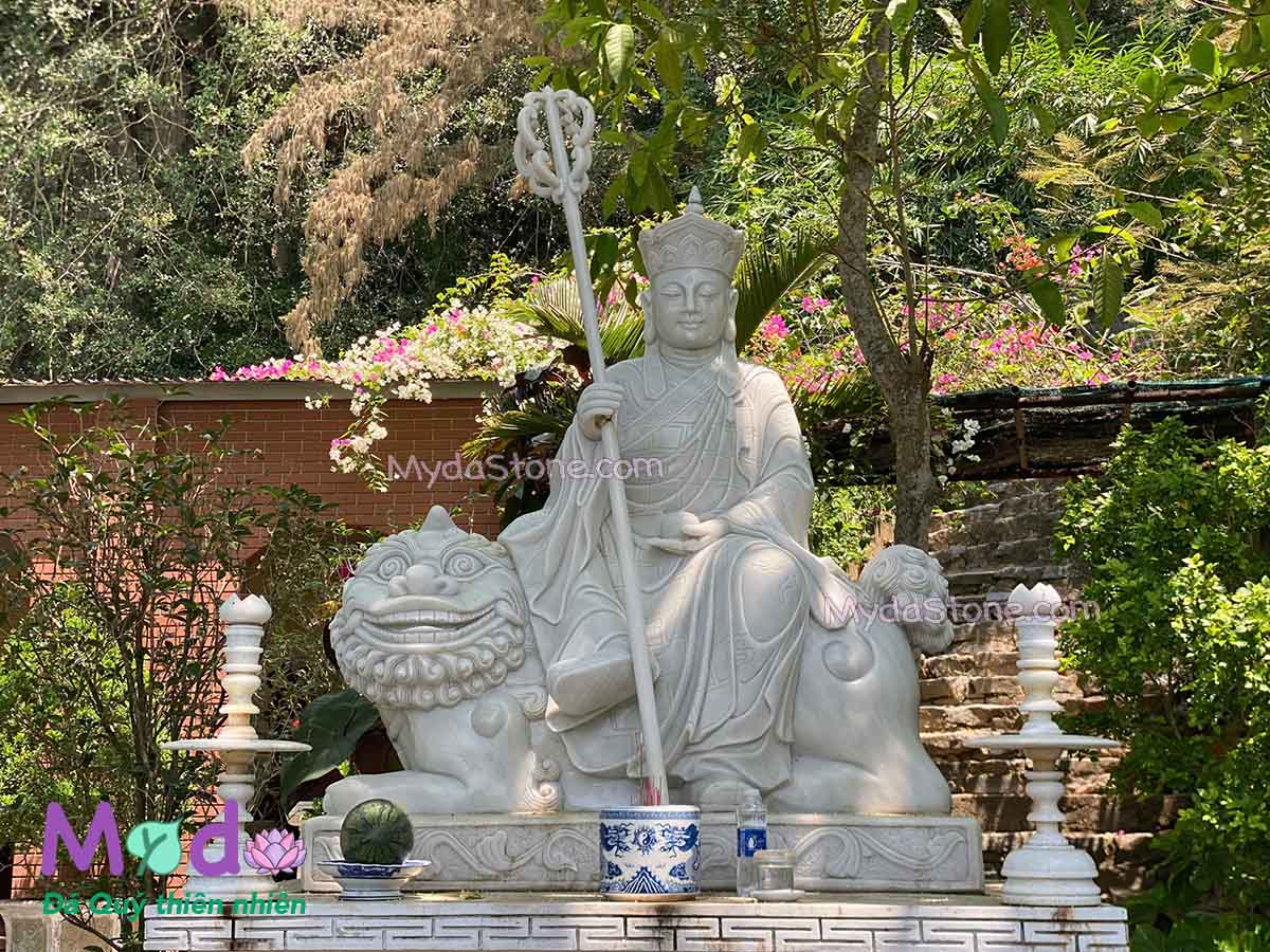 Tượng Phật Địa Tạng đá Cẩm Thạch Trắng