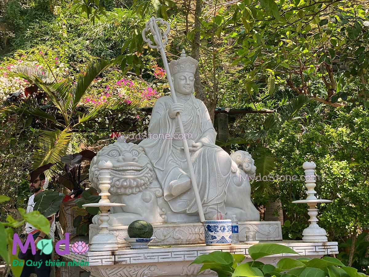 Tượng Phật Địa Tạng đá Cẩm Thạch Trắng