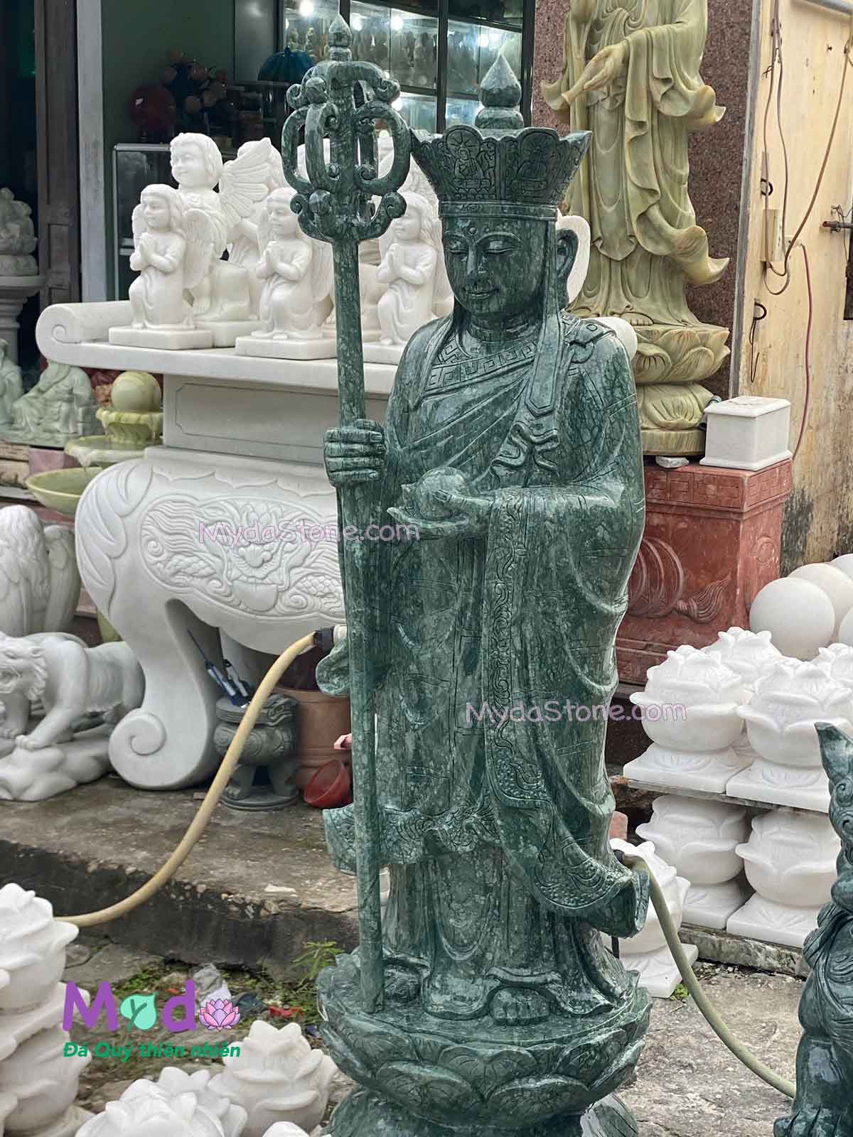 Tượng Phật Địa Tạng đá Xanh Ấn Độ