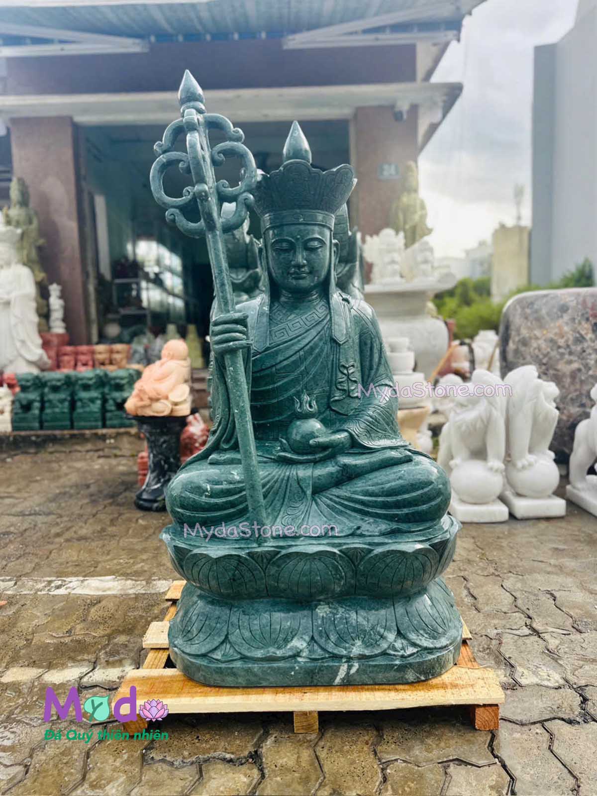 Tượng Phật Địa Tạng đá Xanh Ấn Độ