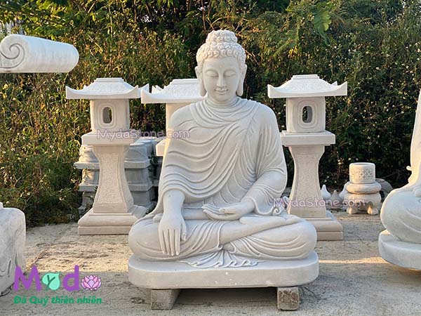 Tượng Phật Thích Ca đá Cẩm Thạch Trắng