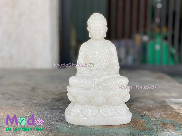 Tượng Phật Thích Ca đá Cẩm Thạch Trắng