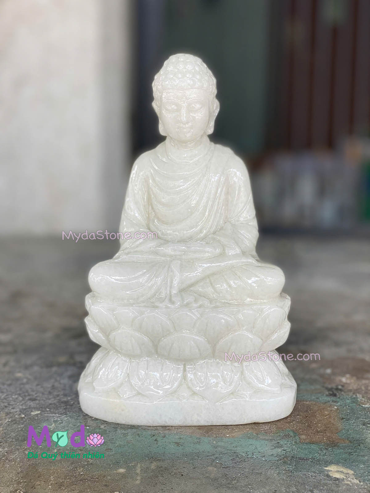 Tượng Phật Thích Ca đá Cẩm Thạch Trắng