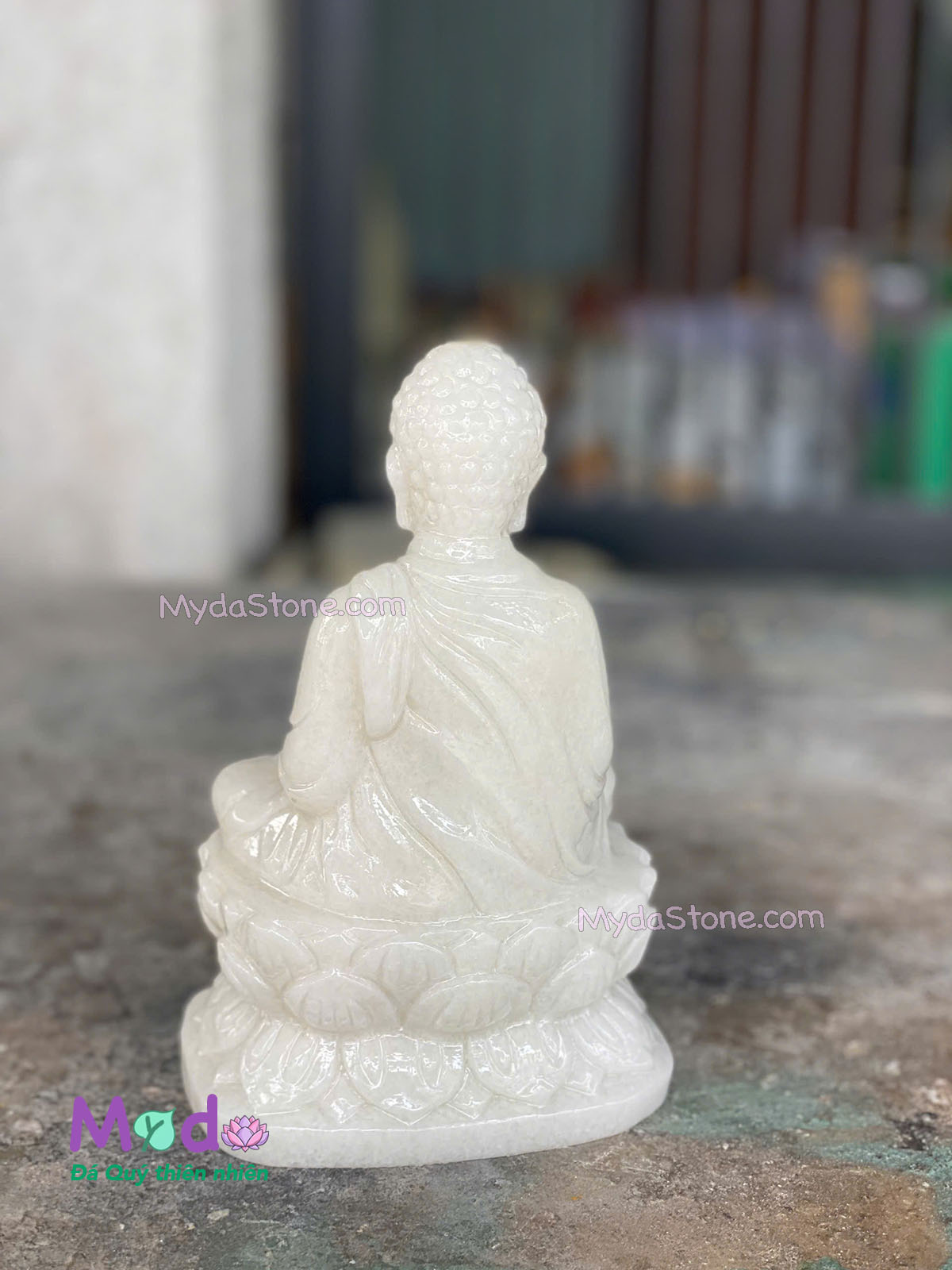 Tượng Phật Thích Ca đá Cẩm Thạch Trắng
