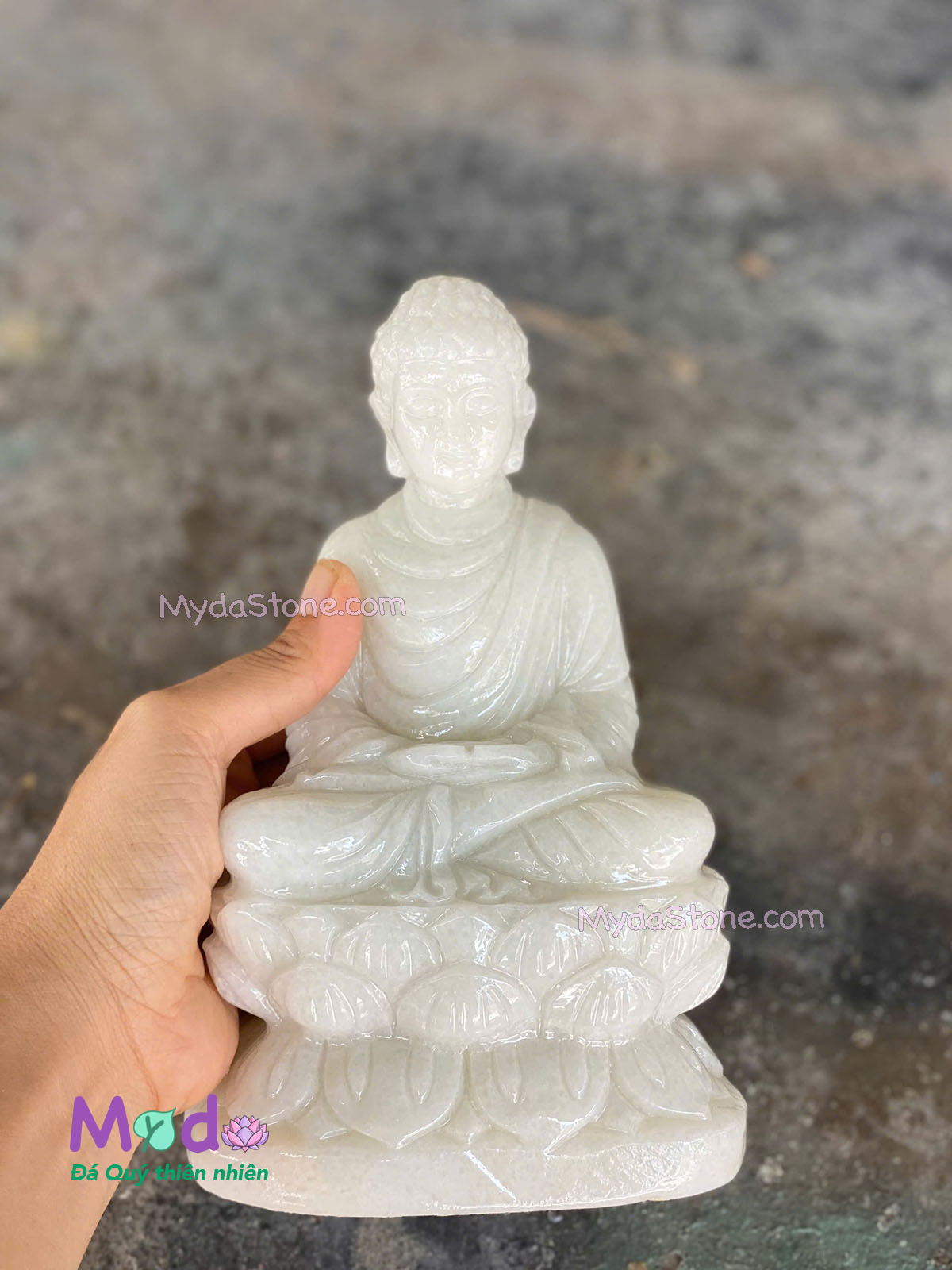 Tượng Phật Thích Ca đá Cẩm Thạch Trắng