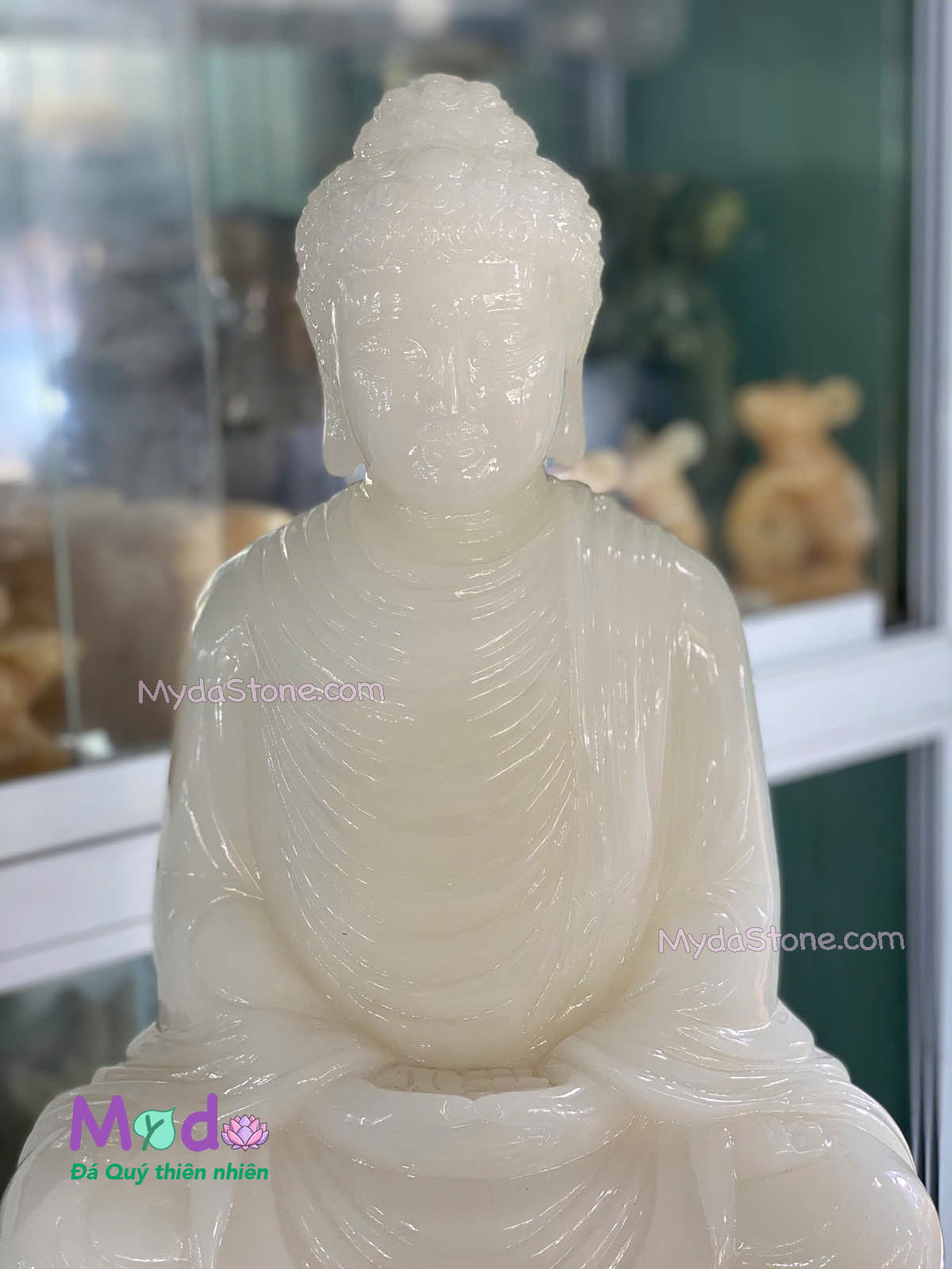 Tượng Phật Thích Ca đá Thạch Anh Trắng