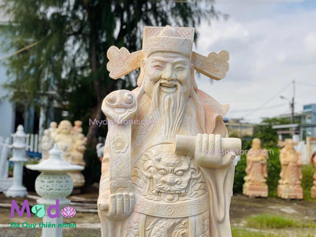 Tượng Phúc Lộc Thọ đá Cà Rốt Vàng