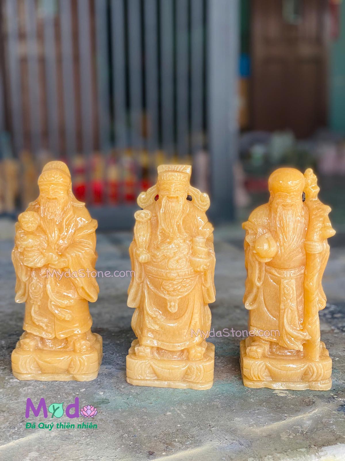 Bộ tượng Phúc Lộc Thọ đá Ngọc Hoàng Long