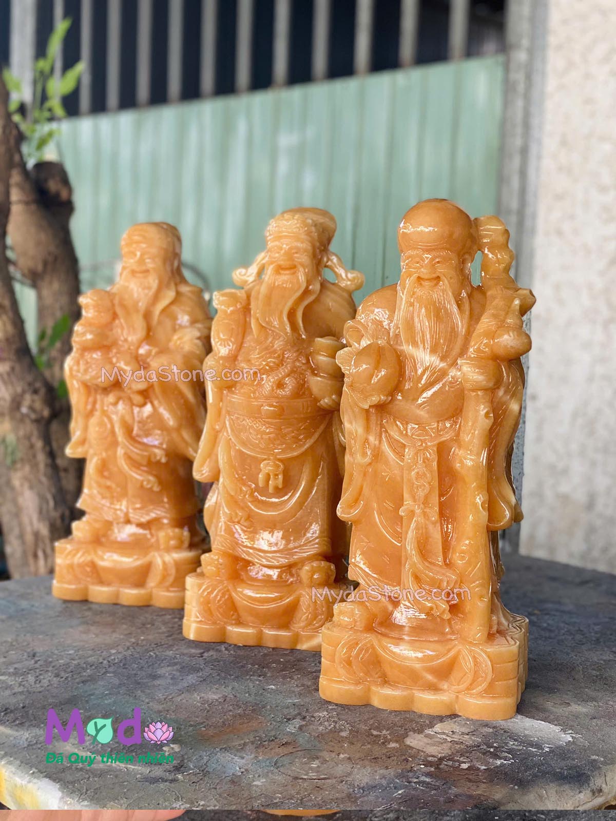 Bộ tượng Phúc Lộc Thọ đá Ngọc Hoàng Long