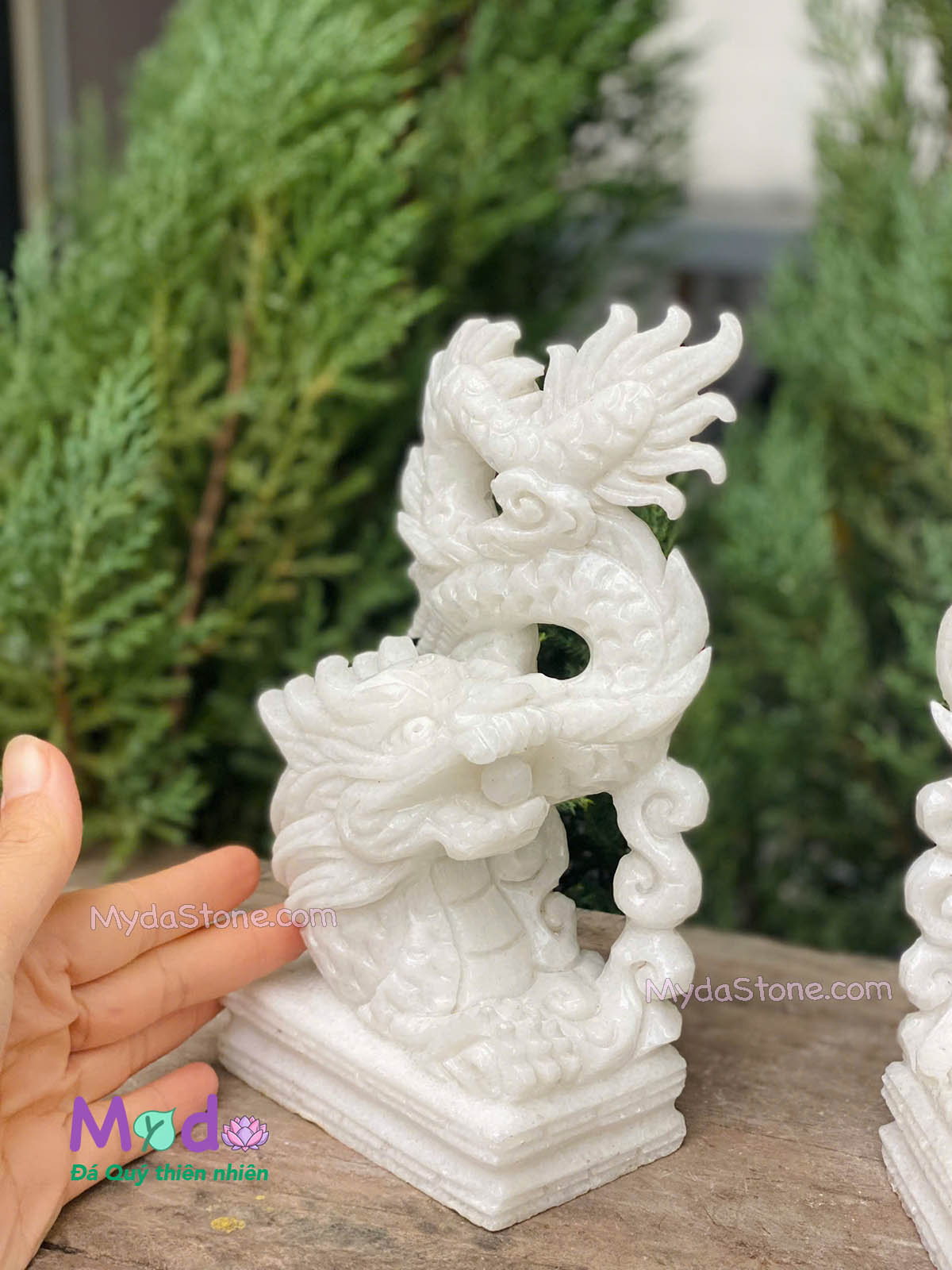 Tượng Rồng đá Cẩm Thạch Trắng