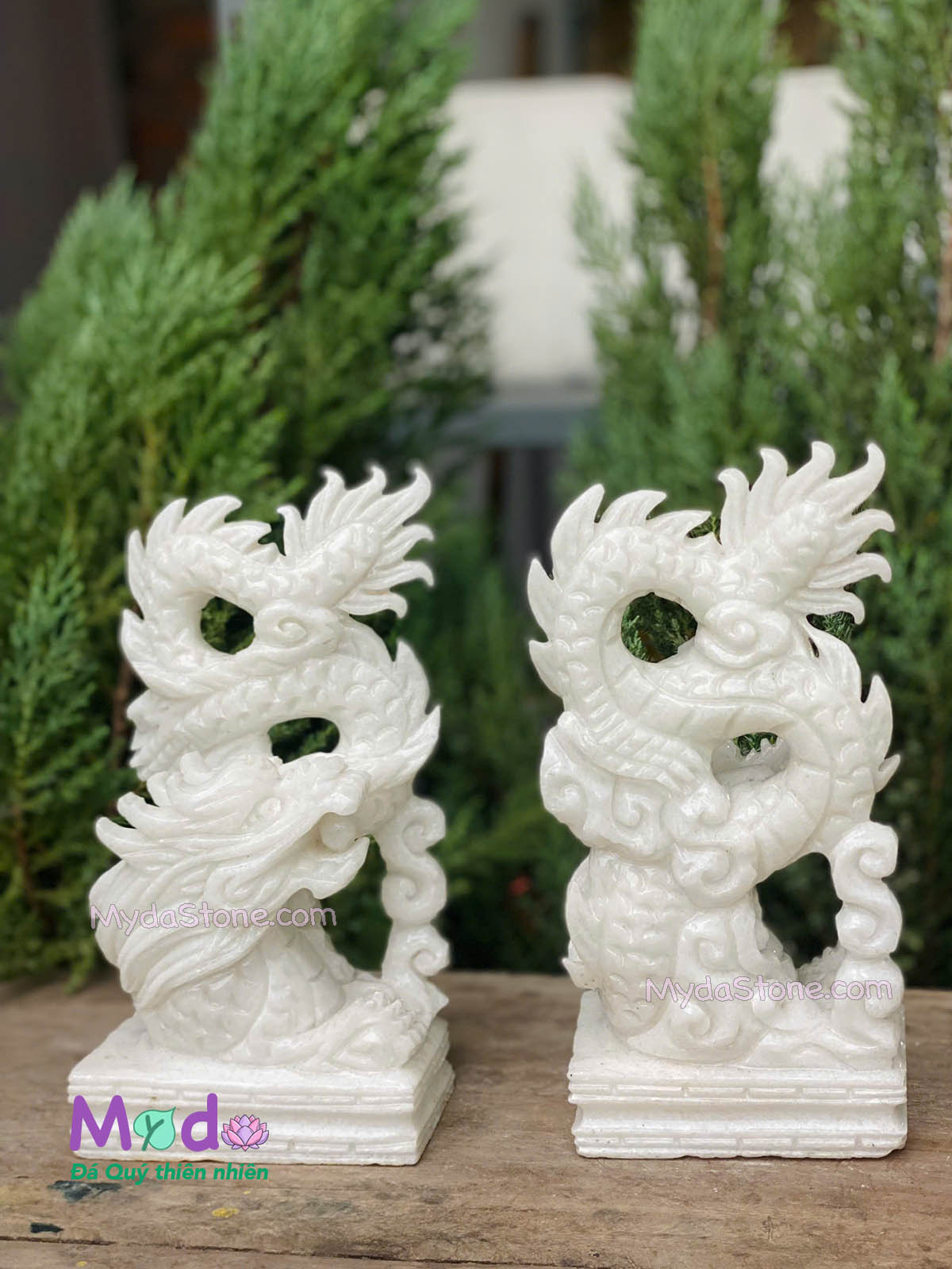 Tượng Rồng đá Cẩm Thạch Trắng