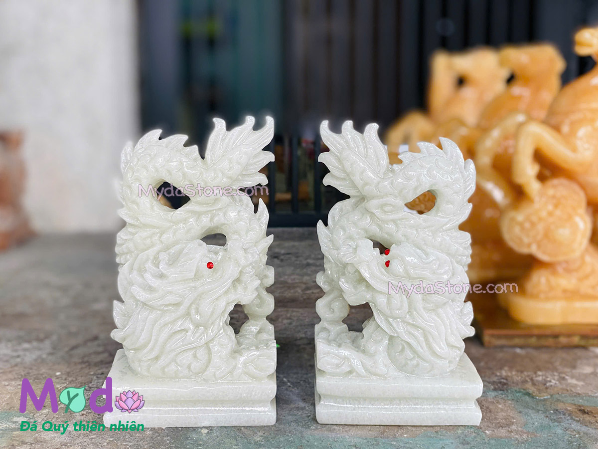 Tượng Rồng đá Cẩm Thạch Trắng