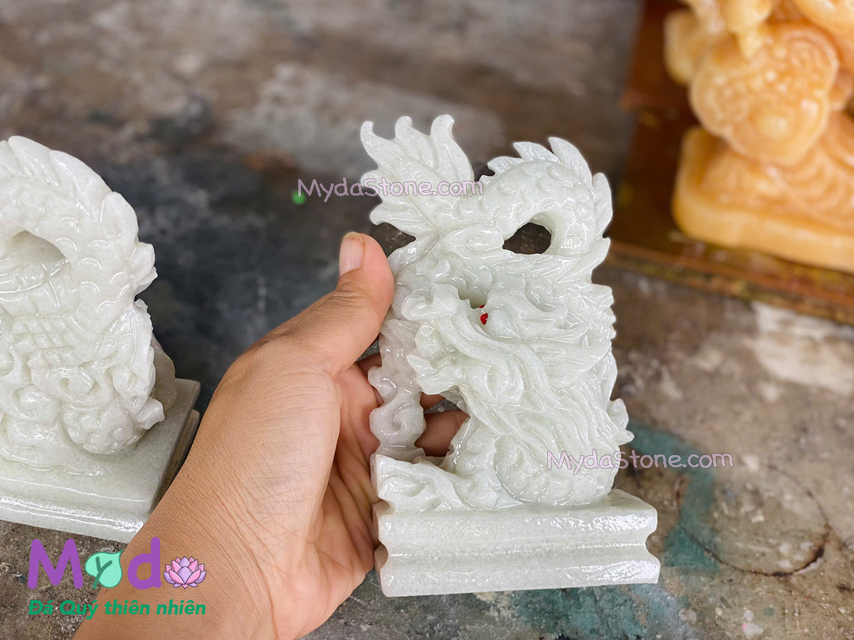 Tượng Rồng đá Cẩm Thạch Trắng