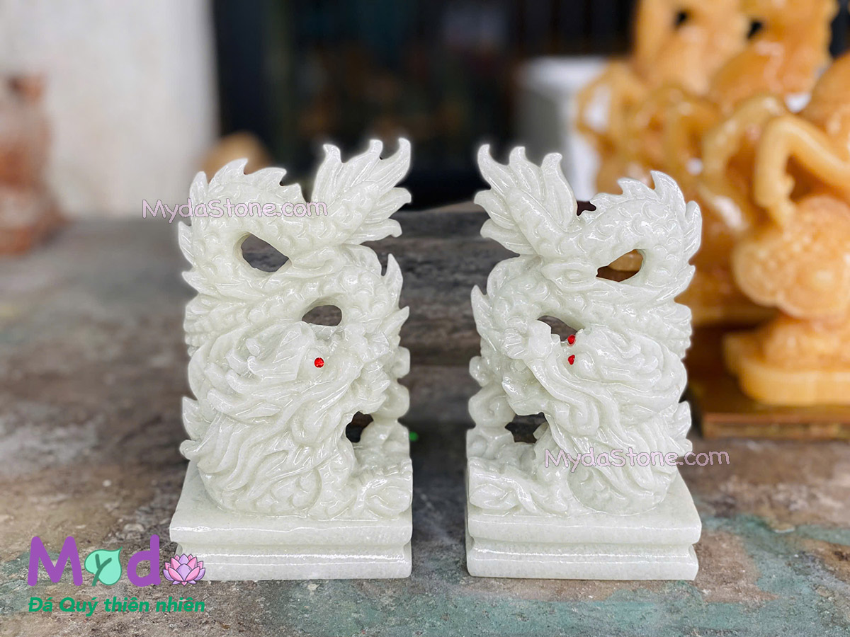 Tượng Rồng đá Cẩm Thạch Trắng