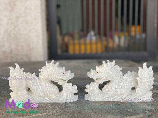 Tượng Rồng đá Cẩm Thạch Trắng