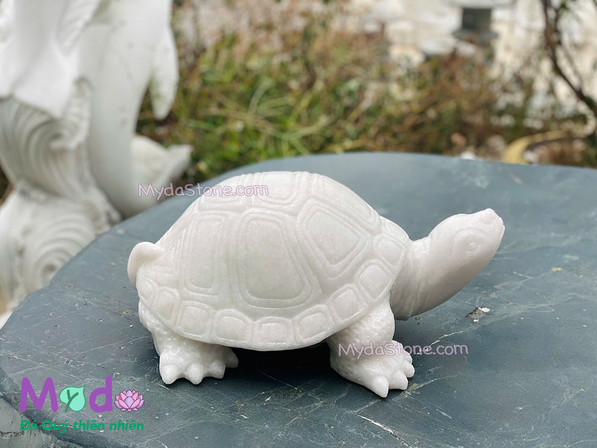 Tượng Rùa đá Cẩm Thạch Trắng
