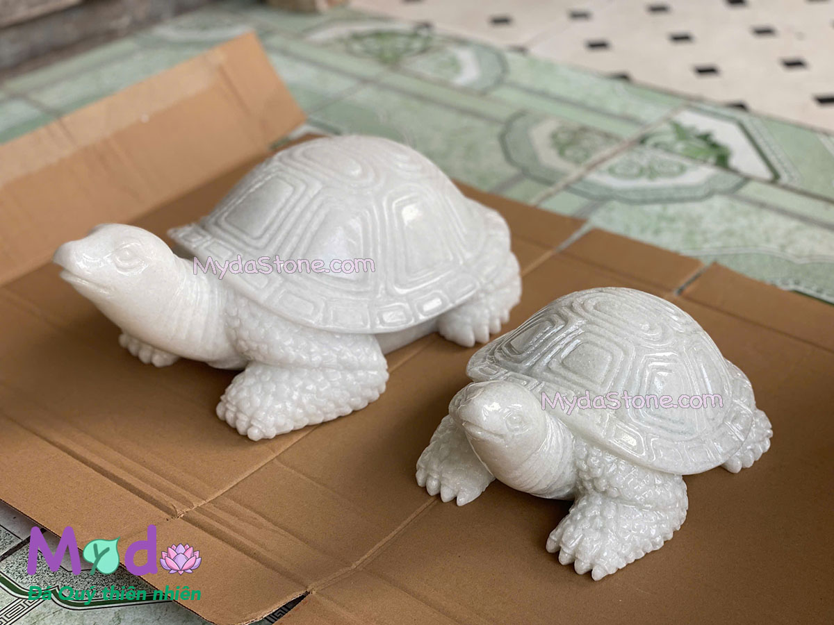 Tượng Rùa đá Cẩm Thạch Trắng
