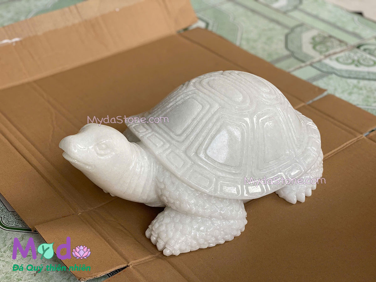 Tượng Rùa đá Cẩm Thạch Trắng