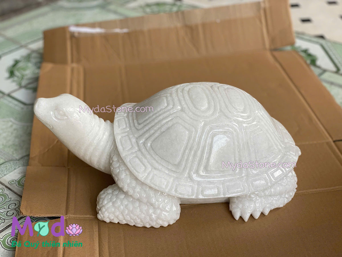 Tượng Rùa đá Cẩm Thạch Trắng
