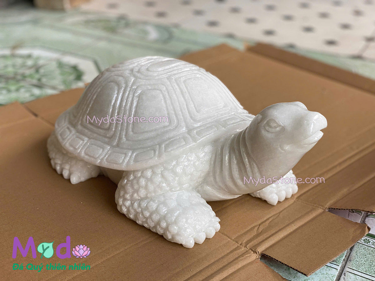 Tượng Rùa đá Cẩm Thạch Trắng