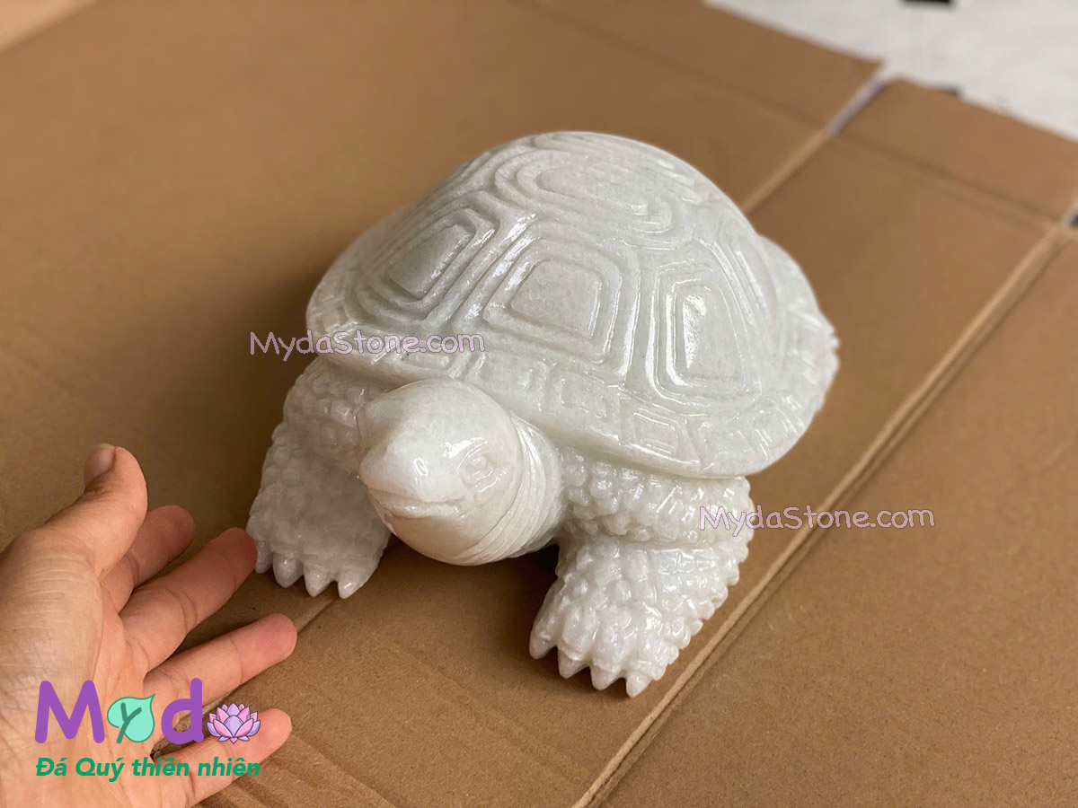 Tượng Rùa đá Cẩm Thạch Trắng