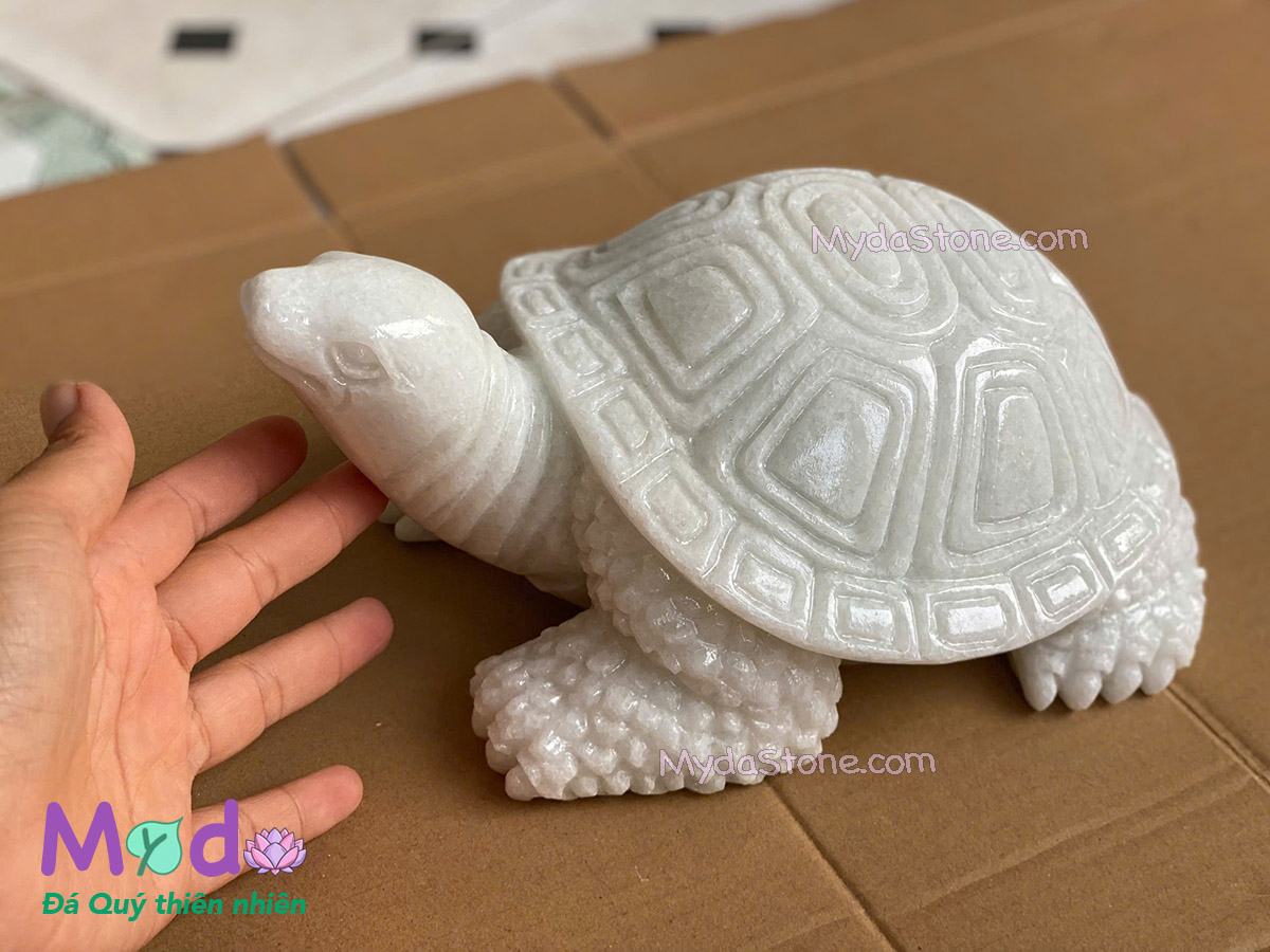 Tượng Rùa đá Cẩm Thạch Trắng