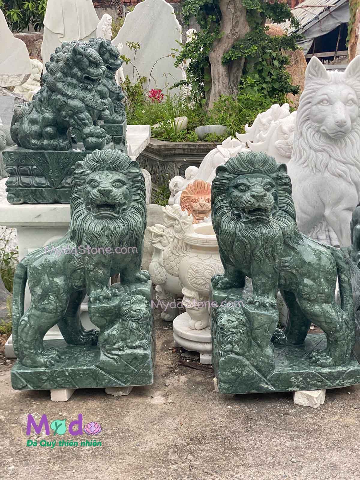 Tượng Sư Tử đá Xanh Ấn Độ