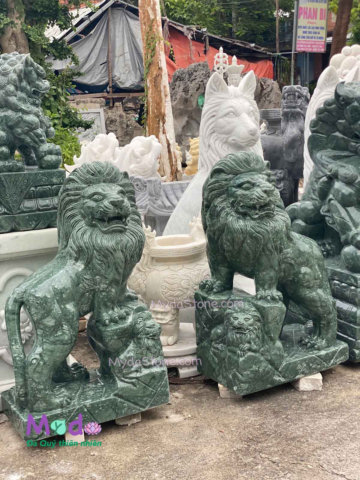 Tượng Sư Tử đá Xanh Ấn Độ