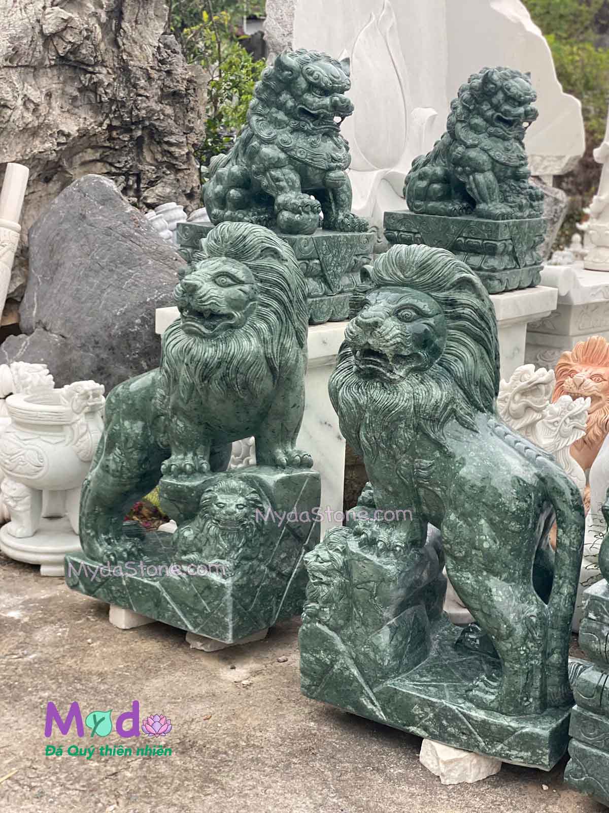 Tượng Sư Tử đá Xanh Ấn Độ