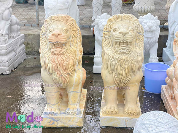 Tượng Sư Tử để Lăng Mộ đá Cà Rốt Vàng