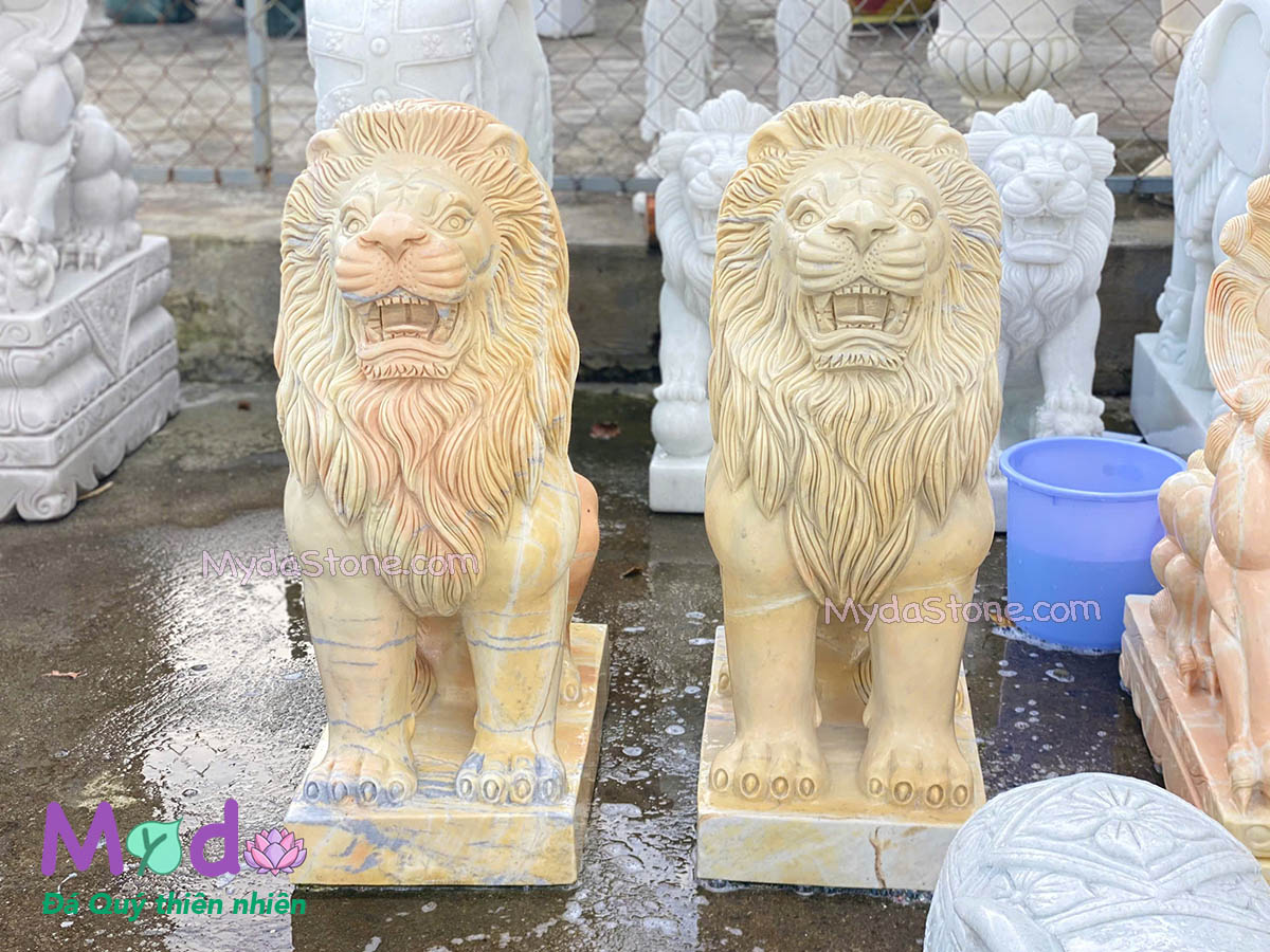 Tượng Sư Tử để Lăng Mộ đá Cà Rốt Vàng