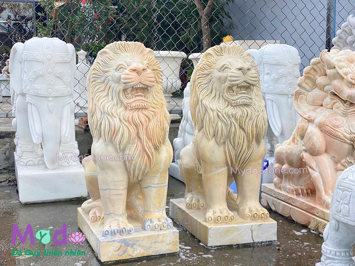 Tượng Sư Tử để Lăng Mộ đá Cà Rốt Vàng